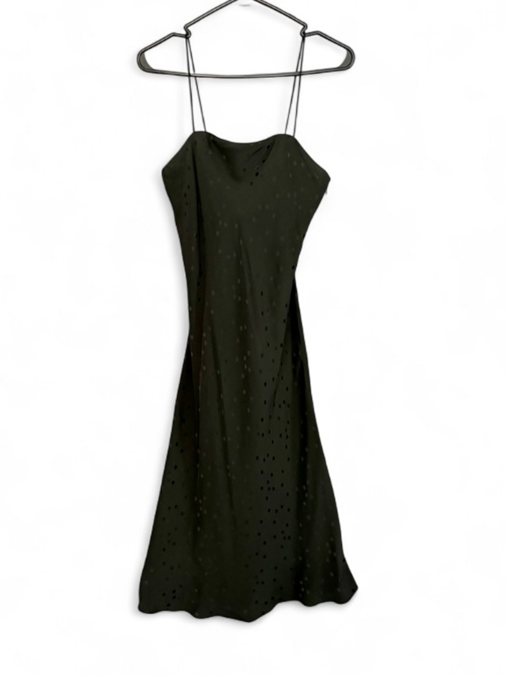 Vintage 80’s Judy Hornby Couture Silk Jacquard Polka Dot Black Dress